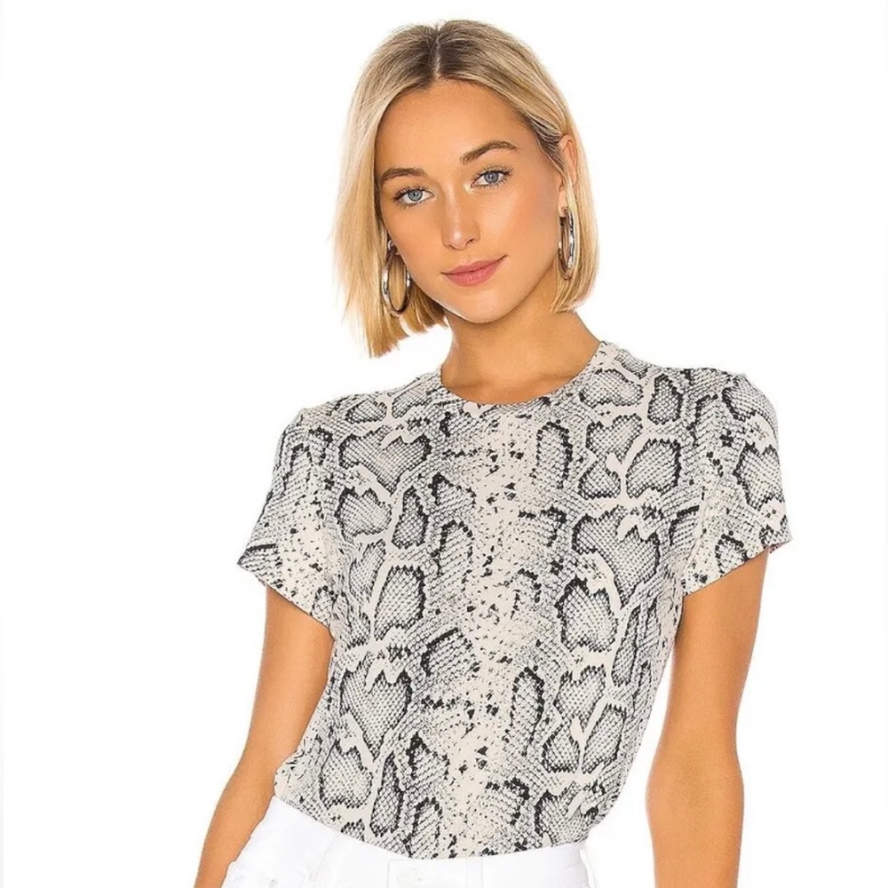 Pam & Gela Crew Tee T-Shirt Sands Snake Print Womens Size Small